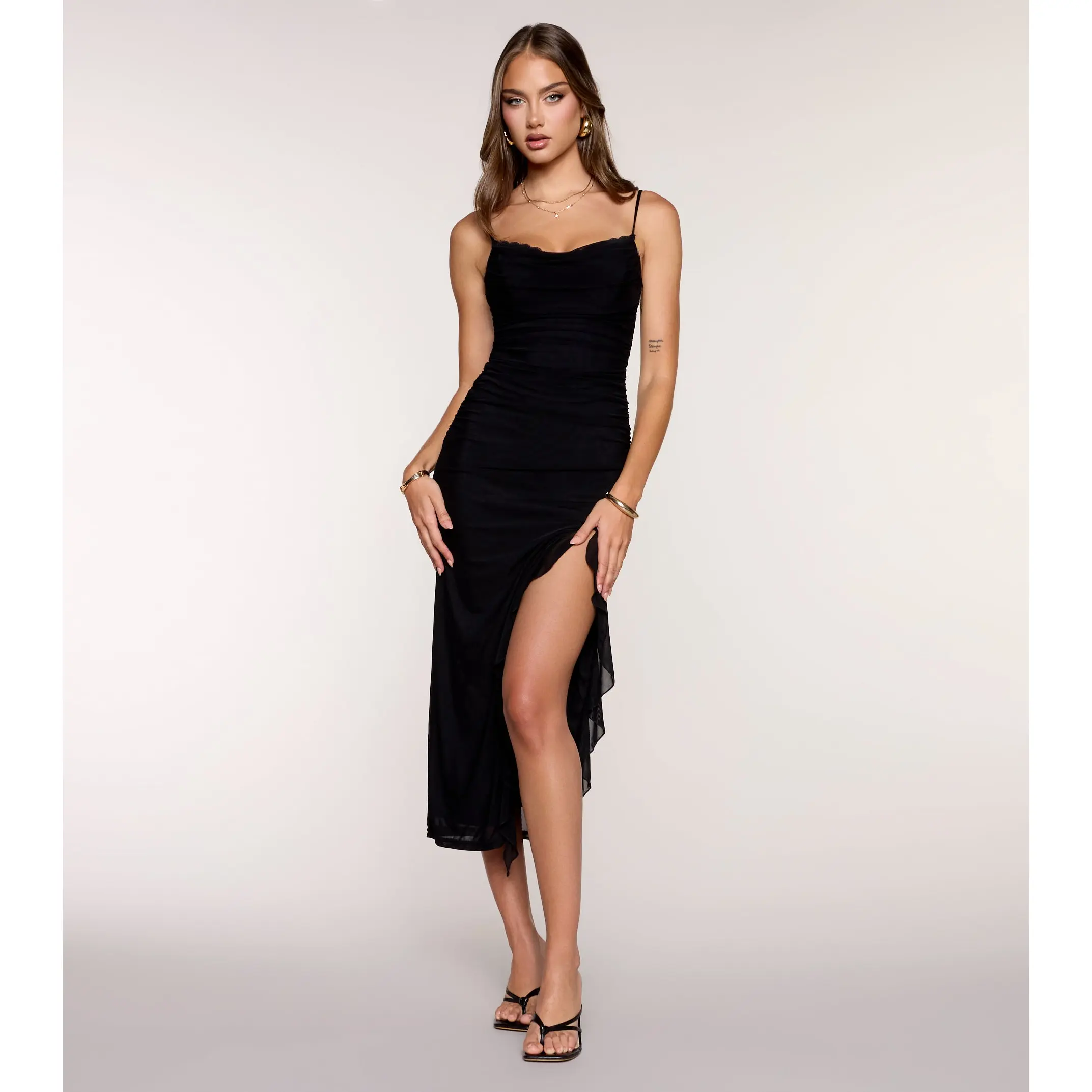 Serving Chicness Mesh Midi Dress