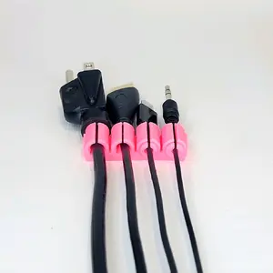 Cable Management Clip Strips with Resizing Inserts Rubber-like Flexible 3D Printed TPU