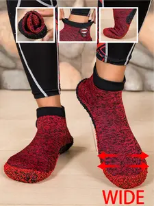 Women's new style fitness yoga barefoot shoes, diabetes shoes, soft fabric, breathable, quick drying, widened toe cap, comfortable package, color particle soles, strong grip on the ground, easy on and off style, yoga fitness hiking multi scene wear