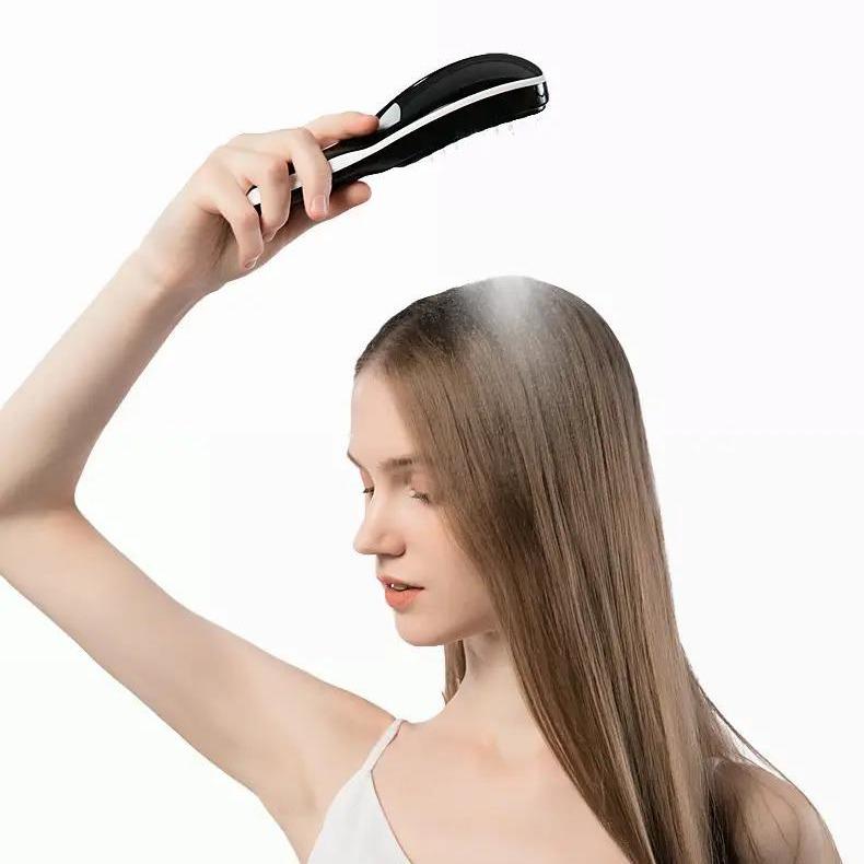 Vital5 Red & Blue Light  Therapy  for Scalp &  Growth with Dropper for Serum - Plastic Massage & Steaming  for Conditioning Treatment Irish curl  Detangling  loc Handy Hairbrush Defining Hair Brush