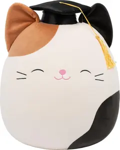 Squishmallows Original 12in Cam The Calico Cat in Graduation Cap – Official Jazwares Plush (Medium-Sized)
