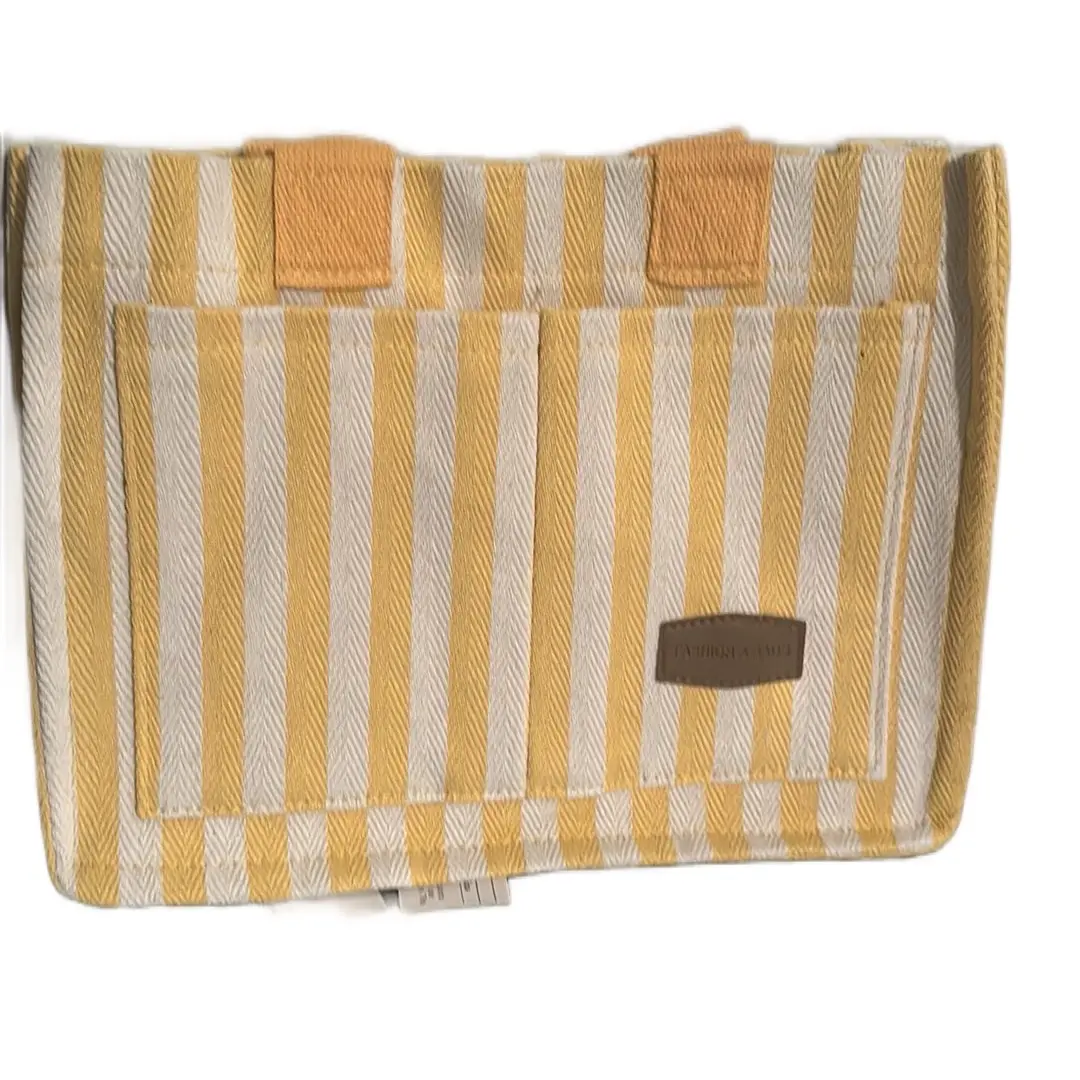 Striped Yellow Tote Bag - Perfect for Everyday Use canvas multicolor2 trend