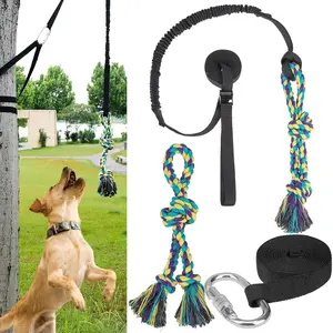 Outdoor   Bungee Tug ,Heavy Duty Tether Tug of War   with 2  Rope Toys for Pitbull Small Medium Large Dogs Interactive Exercise and Fun Solo Play Outside