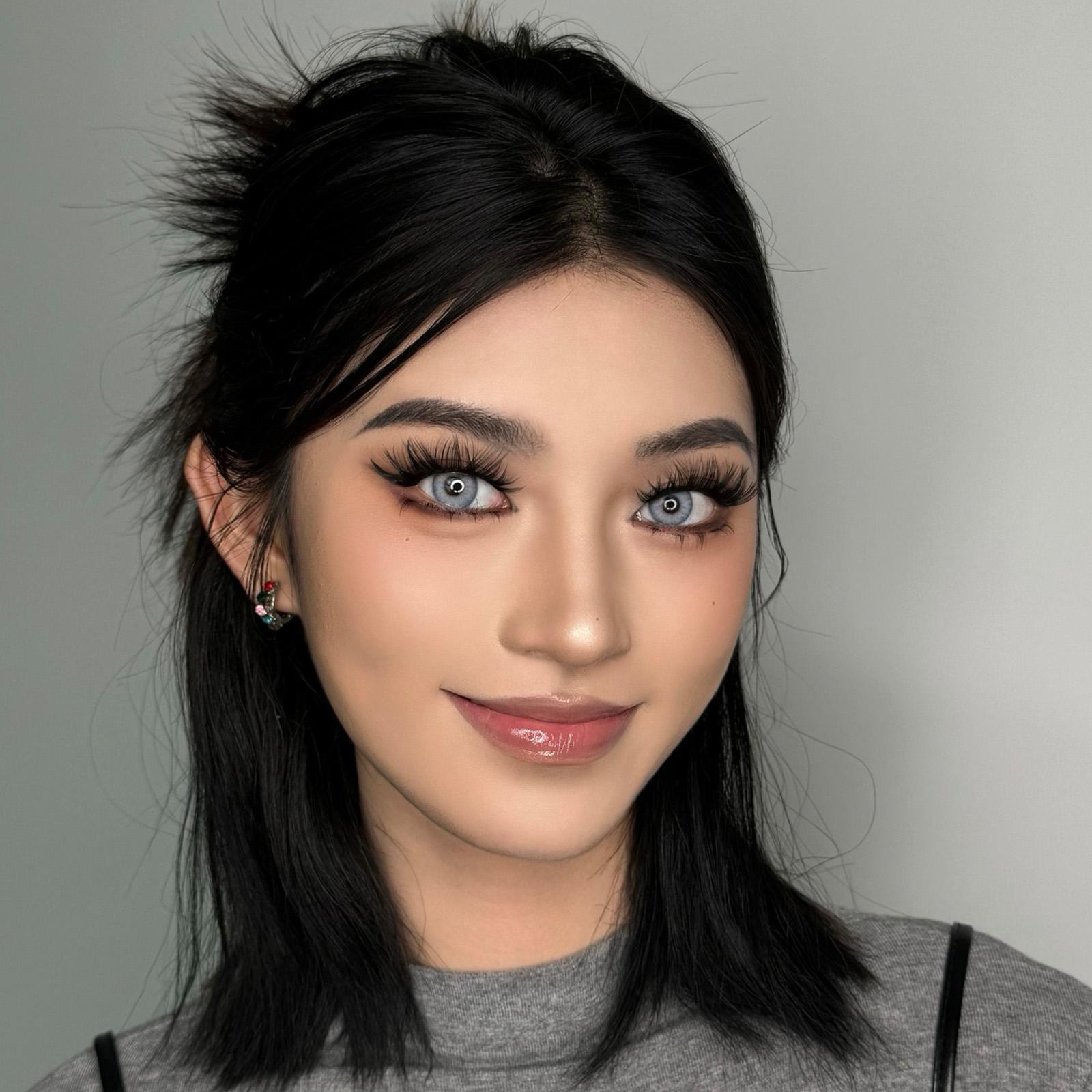 JVLBEAUTY【LunarDragon】 Euro-Asian Style False Eyelashes, C Curl, Individual Clusters, Voluminous, Black Band Makeup