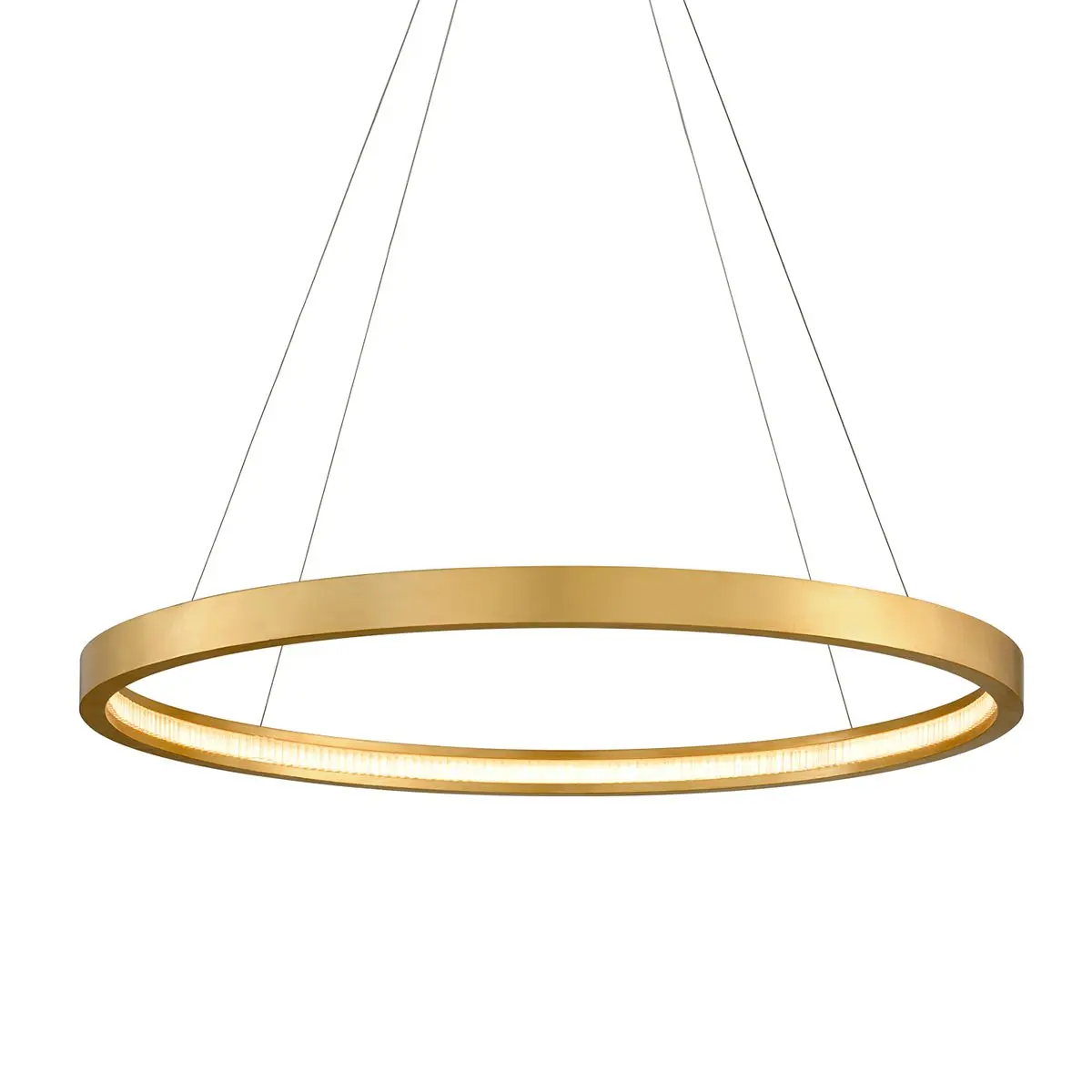 Jasmine Medium LED Ring Chandelier - 5200 Lumens, Handcrafted Iron, Modern Clear Glass Shade