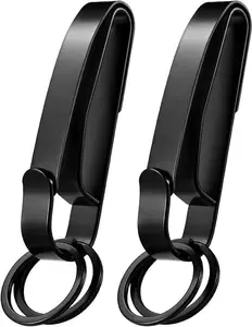 2PCS Premium Belt Compatible Duty Belt Clip Set - Upgraded Quick-Release Key Keeper with Key Ring for Law Enforcement Professionals