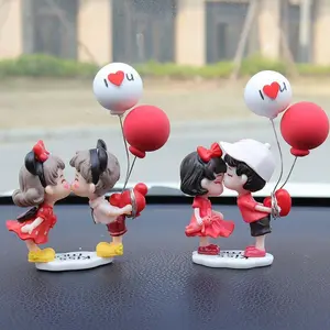 Cartoon Couple Car Ornament, 1 Set Cute Car Dashboard Decoration, Car Interior Decoration, Party Gift for Friend, Family, Lover, Girly Car Accessories
