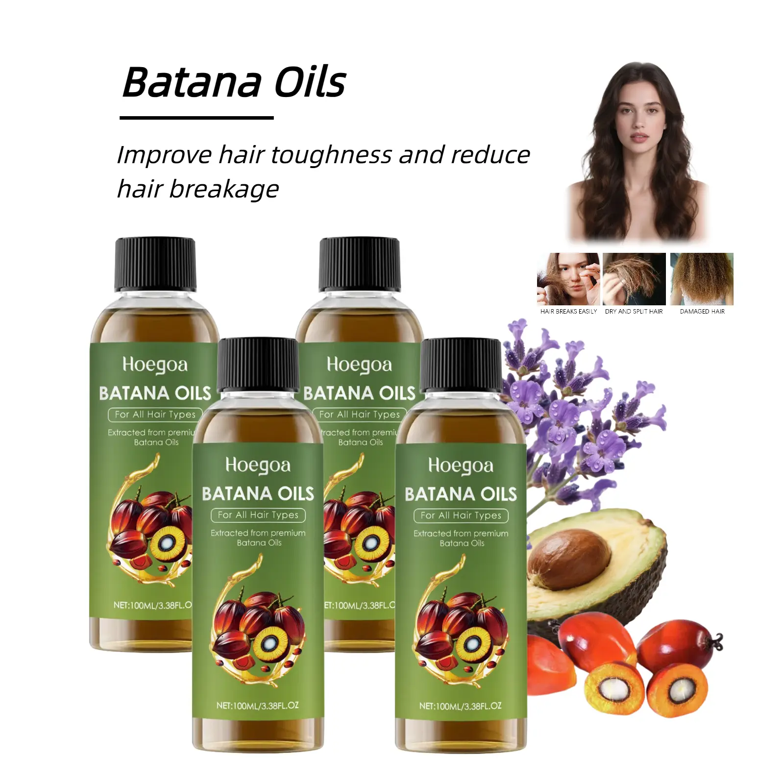 Batana Oil for Women - Lightweight, Fast-Absorbing Hair Oil with No Greasy Residue, Nourishes Dry Scalps, Repairs Split Ends, Boosts Strength, Thickens, Promotes Regrowth, Fights Frizz, Moisturizes Damaged Types, Natural Soft Hair, Normal