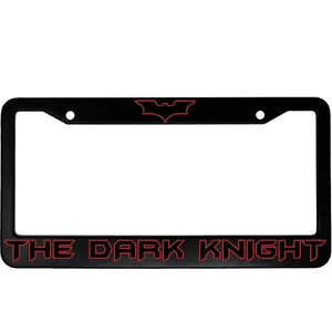 The Dark Knight (w/ Bat Symbol) Black Aluminum Car License Plate Frame, Car Accessories