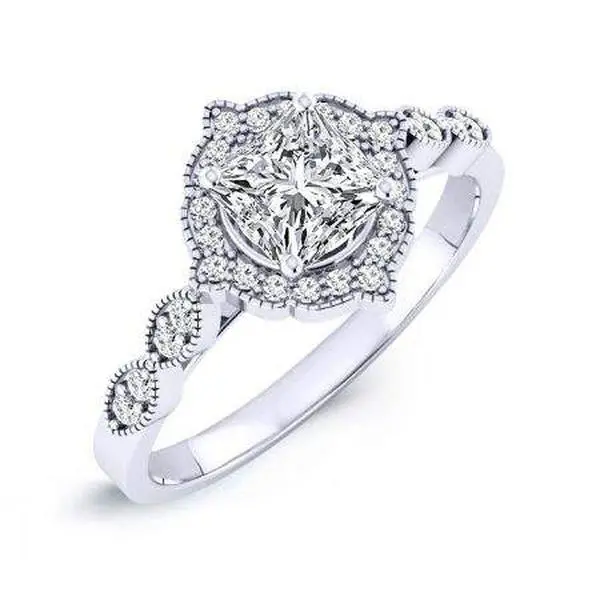 Petal - Princess Moissanite Engagement Ring