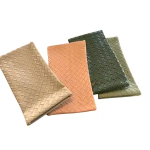 New Chic Woven Glasses Pouch, Solid Color Sunglasses Storage Bag, Stylish Case for Reading Glasses & Optical Sunglasses, Portable Sunglasses Organizer