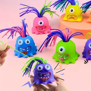 Funny prank toys (2-pack) random, stress relieving and novel toys, hair pulling screaming little monsters, Halloween venting prank bizarre stress relieving toys Fidget Relief