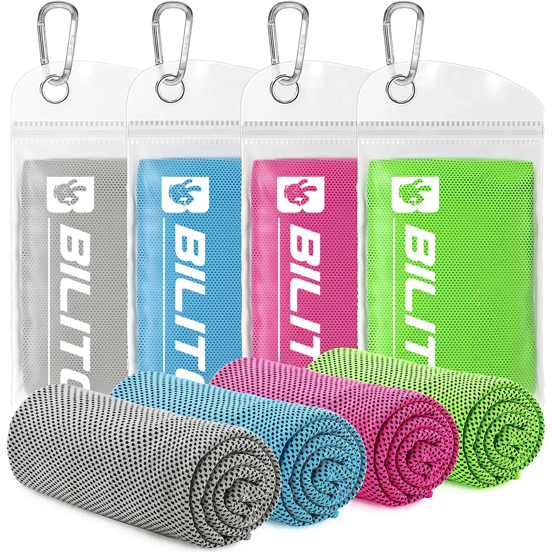 【TikTokShopfalldealsforyou】Ice towel, 4 Pack Cooling Towel,soft and breathable cold towel, microfibre towel, prevent body sweat, fitness, towel. Suita