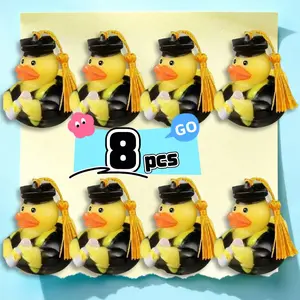 8 pcs Graduation Diploma Rubber Ducks Grad Rubber Duck Graduation Duck Bulk for Student Bathtub Swimming Pool Theme Party Favors Pool Toys Water Toys