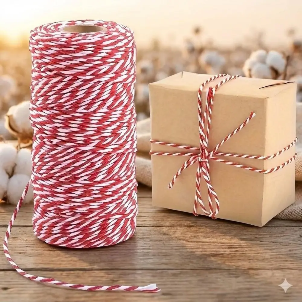 Eco-Friendly Handwoven Cotton Rope: DIY Craft Cord for Sewing, Home Decor, Gift Wrapping & Creative Macrame. Thick Natural Fiber for Artisans and Home Projects.