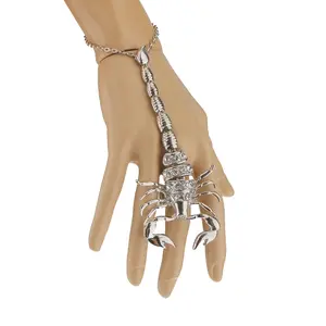 Baoblaze Scorpion Adjustable Slave Finger Ring Hand Chain Bracelet Jewelry Silver Baoblaze Scorpion Adjustable Slave Finger Ring Hand Chain Bracelet Jewelry Silver