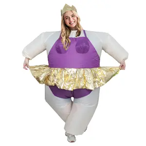 Inflatable Costume Ballet Game Cloth Adult Funny Blow up Suit  Costume Purple Cosplay, Plus Size，party