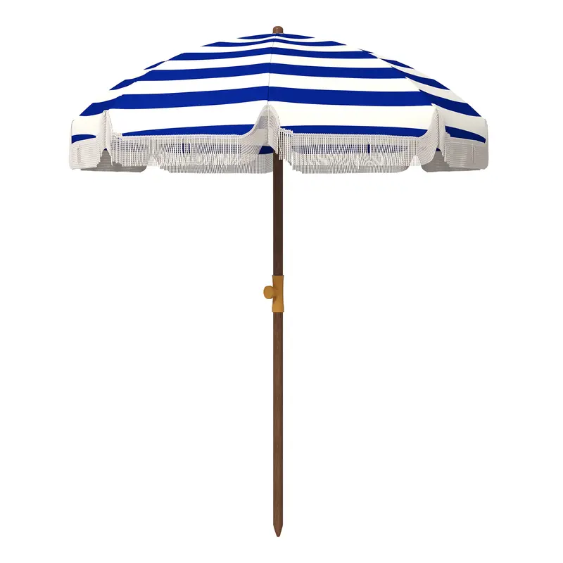 7 ft aluminum patio umbrella Unbranded 7-ft. Aluminum Push-Button Patio Umbrella in BlueandWhite Stripes  L0FWJQ8YHS