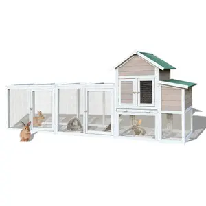 Large Wood Chicken Coop Hen House Rabbit Hutch Wooden Pet Cage Backyard with Nesting Box