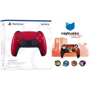 Sony PlayStation 5 DualSense Wireless Controller with MightySkins Custom Decal Skin Voucher - Volcanic Red