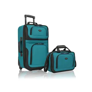Expandable Softside Carry-On Luggage Set - Teal Blue