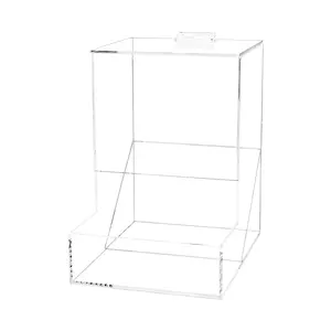 One Wrapped Mini Candy Mint Bin Clear Acrylic 6.25" Freestanding Tabletop Retail Container with Hinged Lid and Easy Access Opening by 321 Plastics