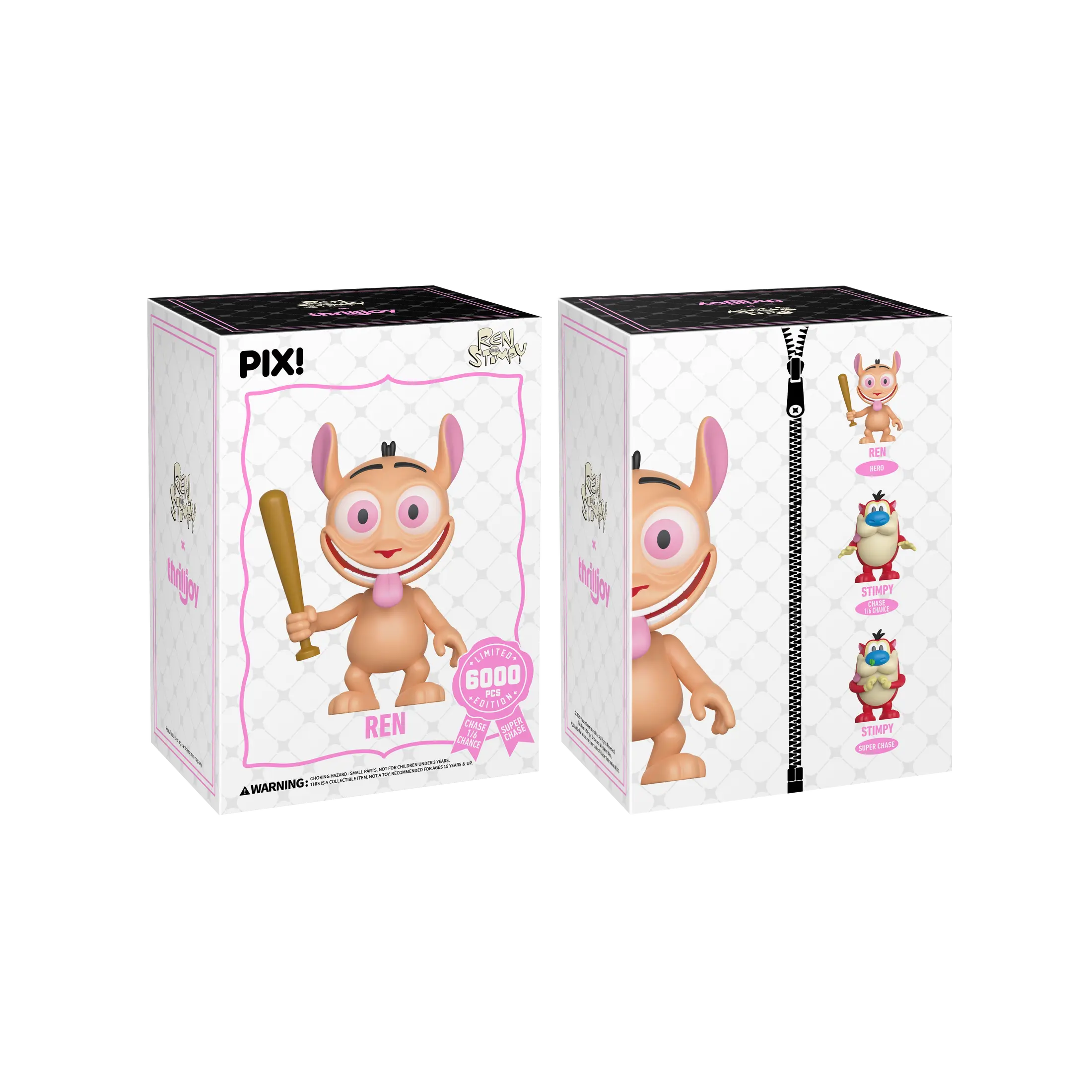 Thrilljoy PIX! Ren And Stimpy Ren LE 6000 Collectible Blind Box Vinyl Figure Blindbags Blindbags Surprise Set