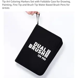 Artugn Dual Brush Marker Pens 120 Colors Art Markers Set with Fine Tip & Brush Tip for Detailed Drawings and Bold Strokes Portable and Convenient Package