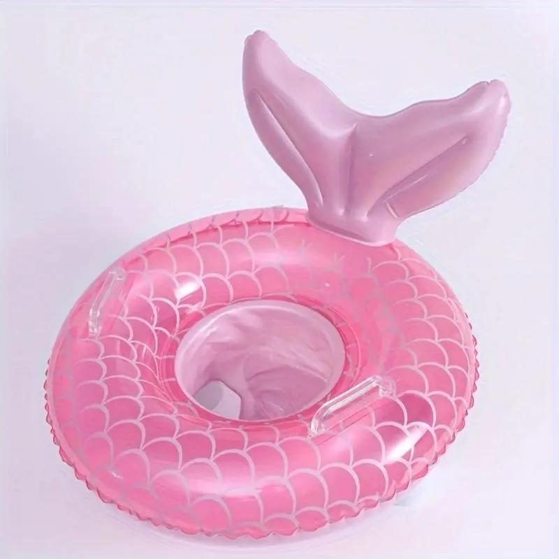 Mermaid Shaped Swimming Float with Handles, Inflatable Swimming Ring, Swimming Float for Girls, Inflatable Floater, Swimming Accessories for Outdoor Swimming Pool