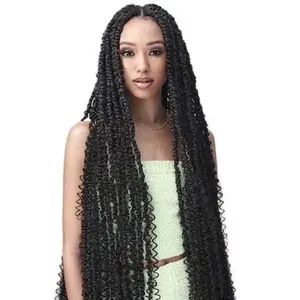 Bobbi Boss Passion Twists Boho Style 40” Crochet Hair Product Knotless Braided Wig Synthetic Fiber Wig for Stylish Hair Accessories