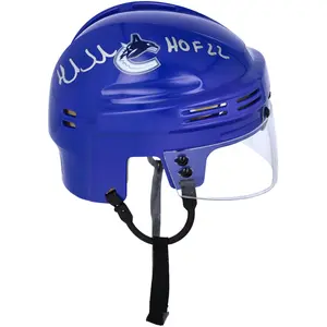 Henrik Sedin Vancouver Canucks Autographed Blue Mini Helmet with "HOF 22" Inscription - Fanatics Authentic Certified