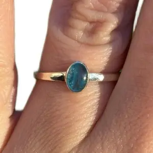Sterling Silver Neon Apatite Thin Ring