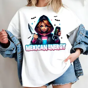 Monawear Mexican Energy Horror T-Shirt, Mexican Halloween Season, Haloween Gift Shirt