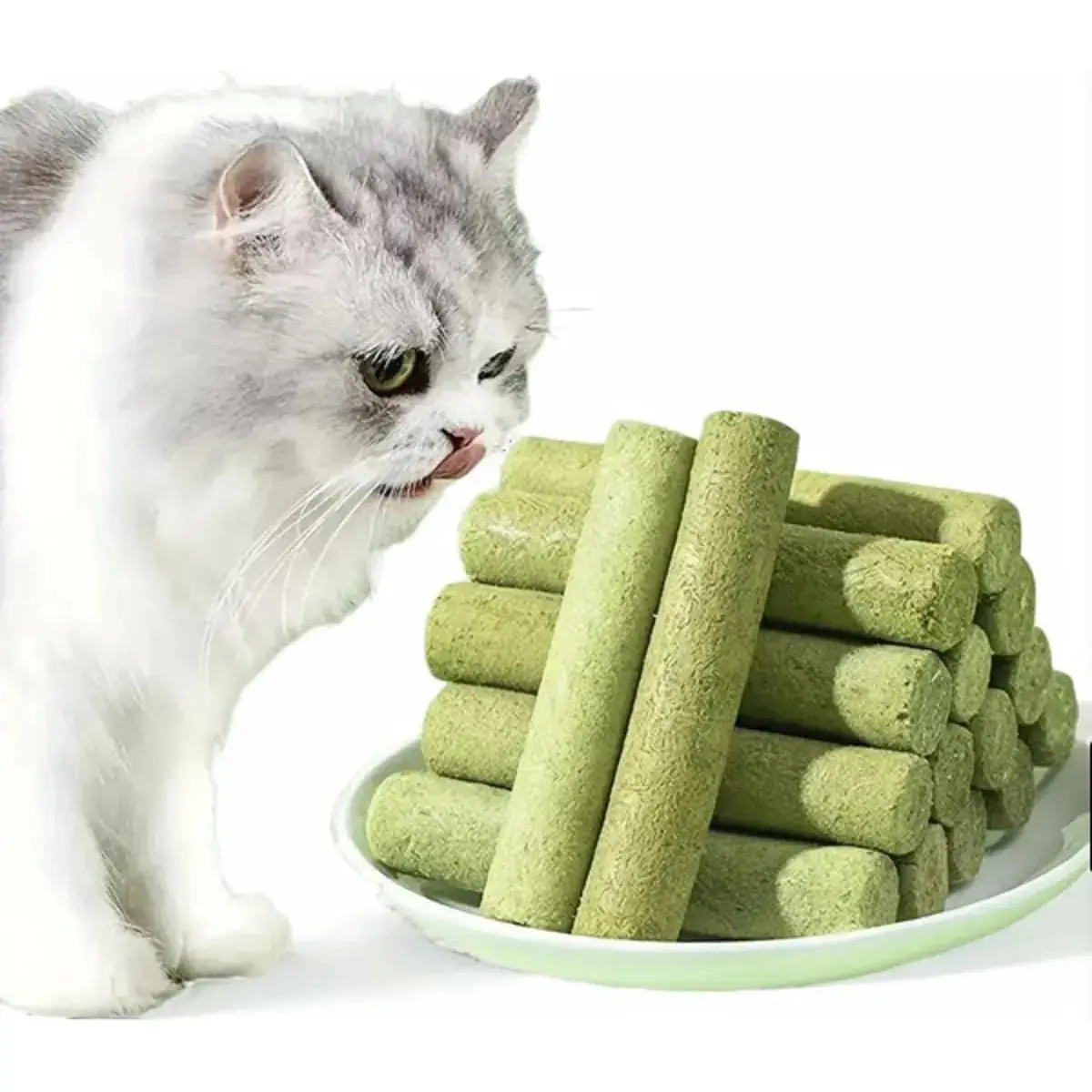 Cat Grass Teething Stick, Cat grass treats Cat Grass Stick Canned for Indoor Cats, Cats Treats Hairball Relief and Teeth Cleaning cat grass treat hairball removal control snack stick hair ball oral health