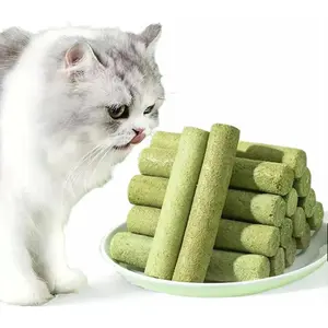 Cat Grass Teething Stick, Cat grass treats Cat Grass Stick Canned for Indoor Cats, Cats Treats Hairball Relief and Teeth Cleaning cat grass treat hairball removal control snack stick hair ball oral health