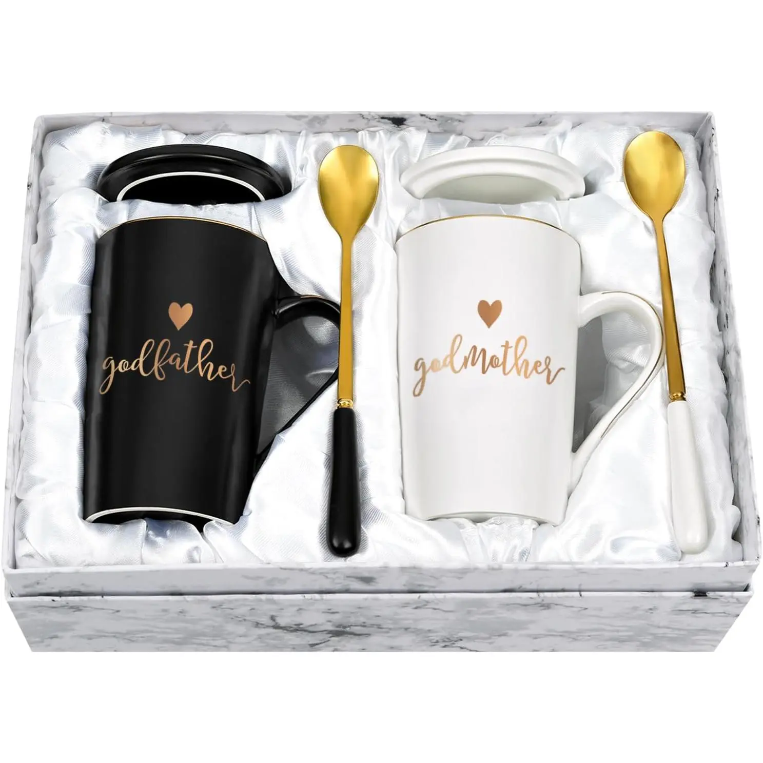 - Godparents Proposal , Godmother Godfather Coffee Mug, God Parents Presents Gifts from Godchild, Godparents  for Birthday Christmas  Baptism14 Oz with  Box Black