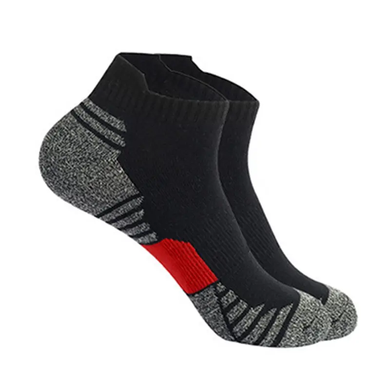 Men's Thick Ribbed Compression Athletic Ankle Socks with Elastic Heel Tab, Moisture-Wicking, Breathable for Running, Outdoor Sports