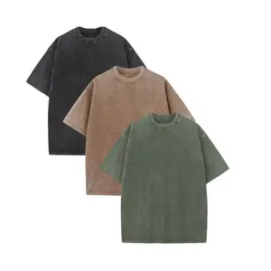 1/4 Pack Oversized Tshirts for Men and Women Gym Vintage Heavyweight T Shirts Cotton Workout Acid Wash Baggy Tees Unisex, Comfortable Tops