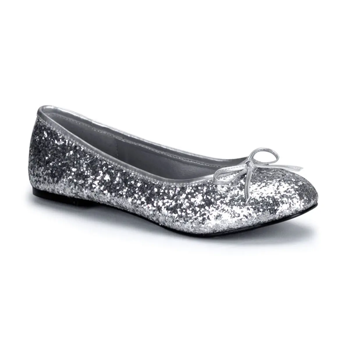 Women's Star-16G Ballet Flats - Glitter Embellishments, Jeweled, Glossy, Light-Colored, Balletcore Decorative Flat Shoes, Balletcore Ballet Flats, Glossy Ballet Flats