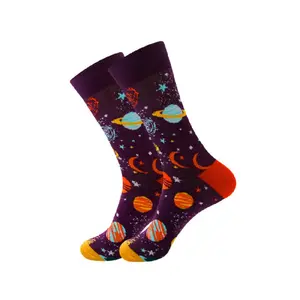 Moon and Stars Purple Socks