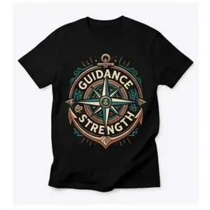 Nautical Compass Graphic Unisex Letter Regular Fit Casual Summer Short Sleeve T-Shirt Vintage Anchor Design for Men and Women