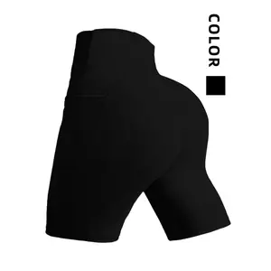 Squat-Proof Solid Color Workout Shorts High Compression Waistband 4-Way Stretch Women's Yoga Shorts for Running CrossFit Valentine's Day Gift