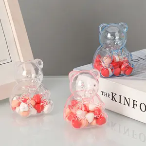 6/12pc Cartoon Little Bear Shape Candy Box Transparent Cute Animal Candy Gift Box Children's Day Baby Shower Candy Packaging Box