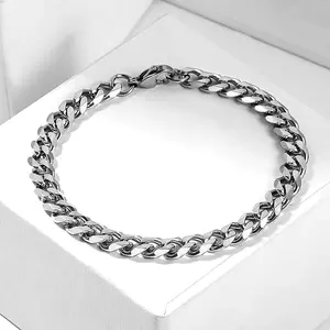 7-9inch Stainless Steel Curb Cuban Link Chain Bracelet 3/5/7/9mm