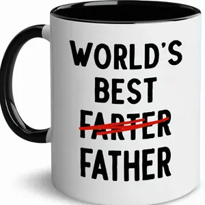 World's Father Mug, Humorous Daddy Coffee Cup, Dad Joke Mug, Christmas Gift for Husband