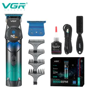 VGR 946 Hair Trimmer for Men Professional Beard Trimmer with Blue Ceramic Blade & Cooling Button 8000RPM BLDC Motor Cordless Clippers LED Display 3000mAh Battery