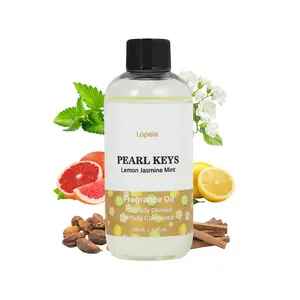 Lopeie PEARL KEYS Hotel Diffuser Oil Refill Inspired by The Ritz-Carlton Hotel - 118ml- Essential Oil-Lemon Jasmine Mint – Ideal for Ultrasonic and Waterless Diffusers Pleasant Fragrant