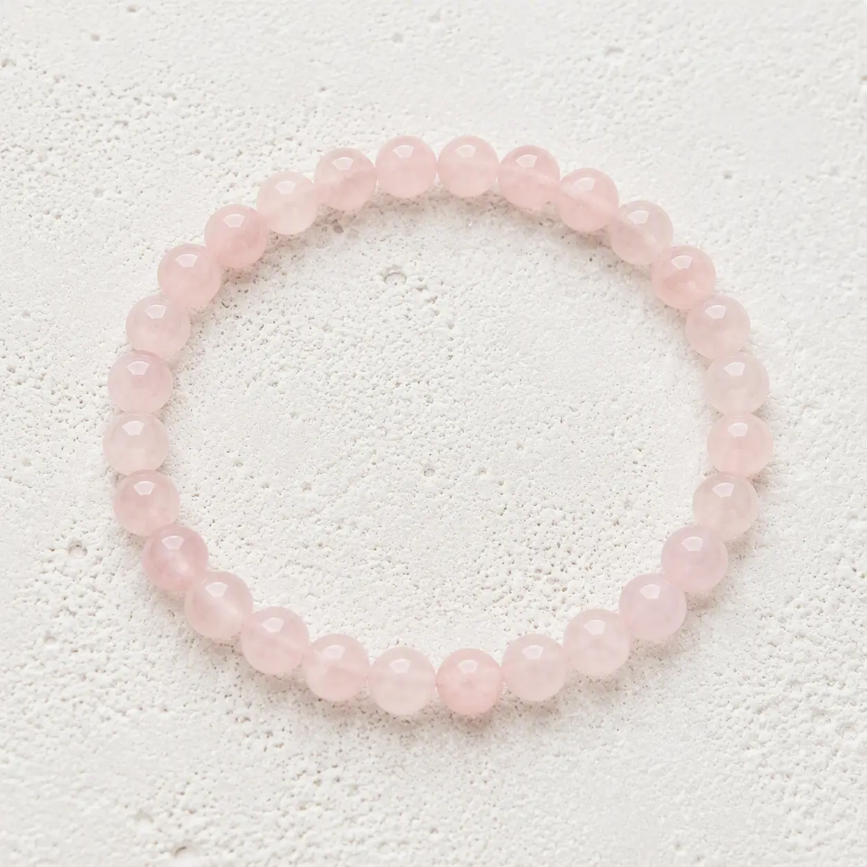 Natural Stone Rose Quartz 6mm Beads Stretch Magic String Bracelet - 6 inches, Unisex, Made-to-Order, Durable and Comfortable Daily Wear Jewelry, Promotes Love, Compassion, Emotional Harmony