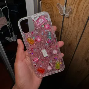 Gummy Bear Junk Phone Case - Colorful Design for Smartphones & Cellphones with Glitter Accents Aesthetic iphone 16