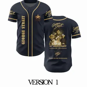 [Music Country Jersey] - George Strait Collection Baseballs Jersey - George Strait 2026 Tour Baseballs Jersey - George Strait 50th Anniversary Baseballs Jersey - Gift for Friends